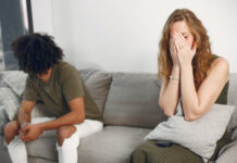 Couple in therapy due to stress in their relationship