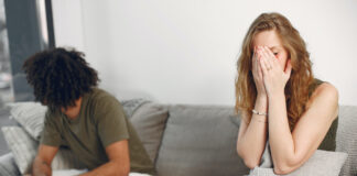 Couple in therapy due to stress in their relationship